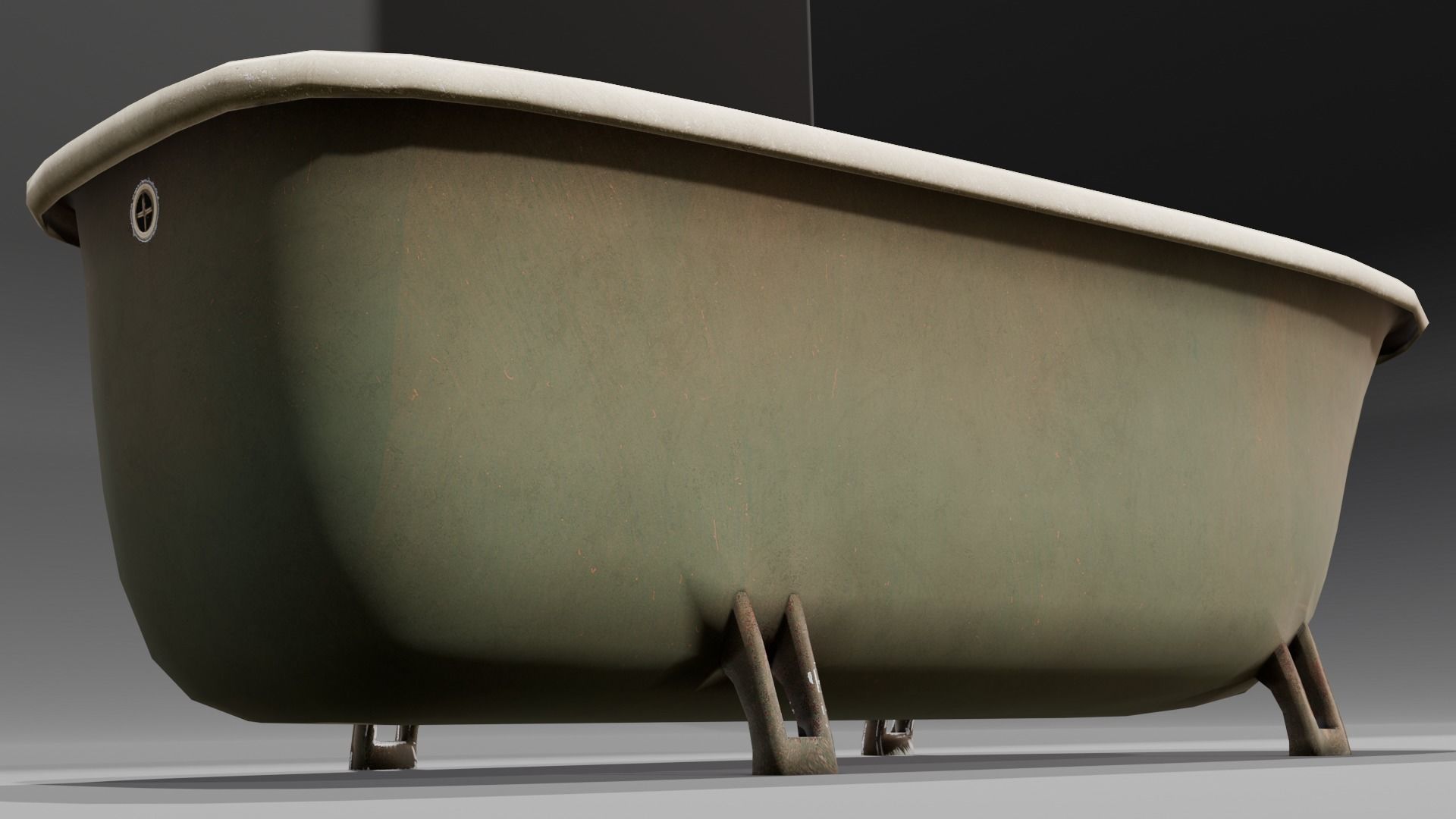 Old Dirty Bathtub 3D Model Low-poly 3D model_17