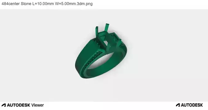 Men Ring with Emerald Center Stone 