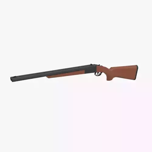 Double barrel shotgun Low-poly