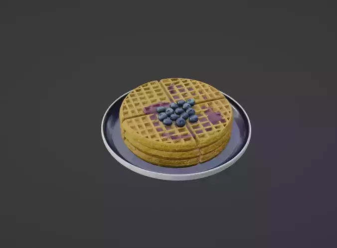Waffles with Blueberry Jam