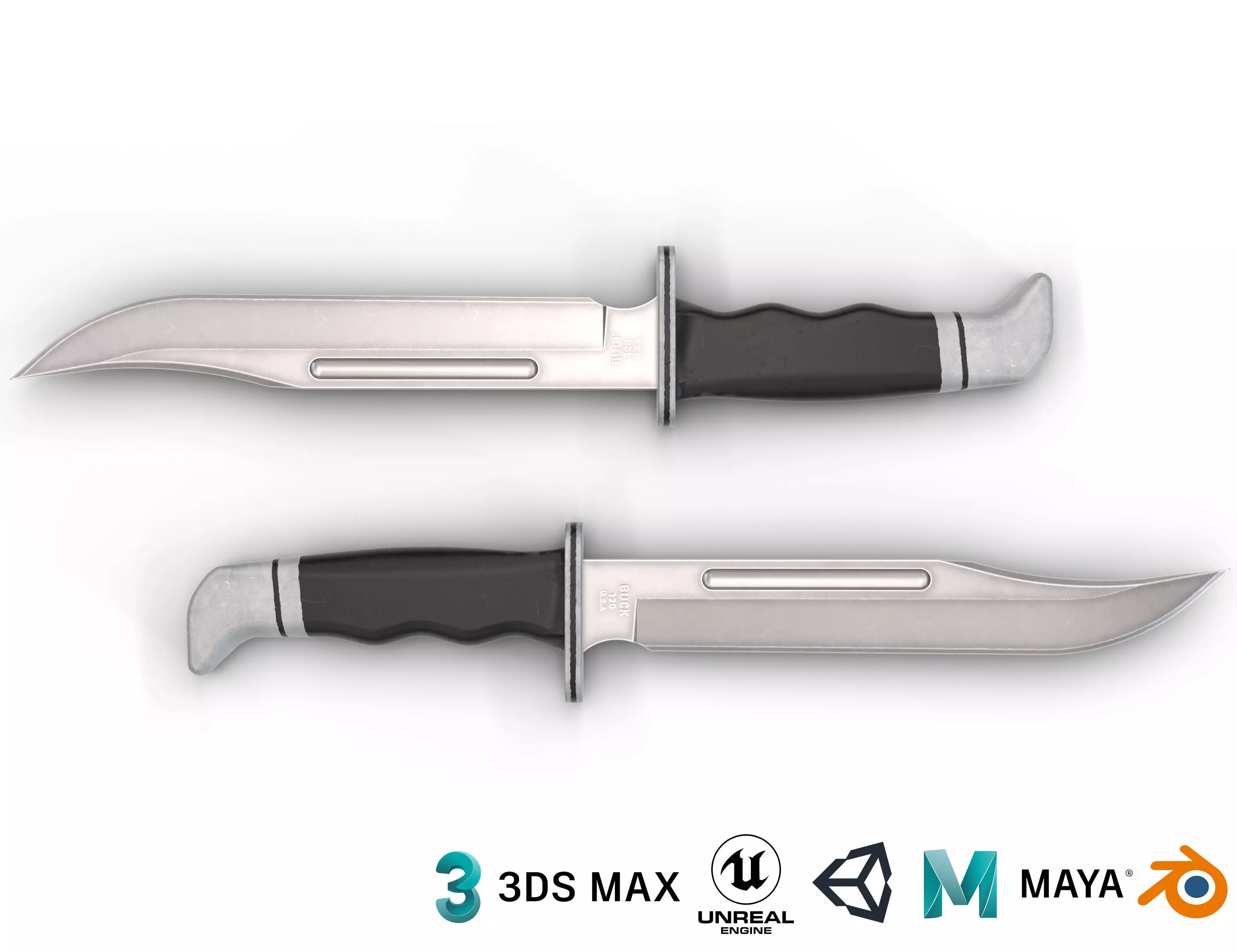 Ghostface knife Low-poly 3D model_0