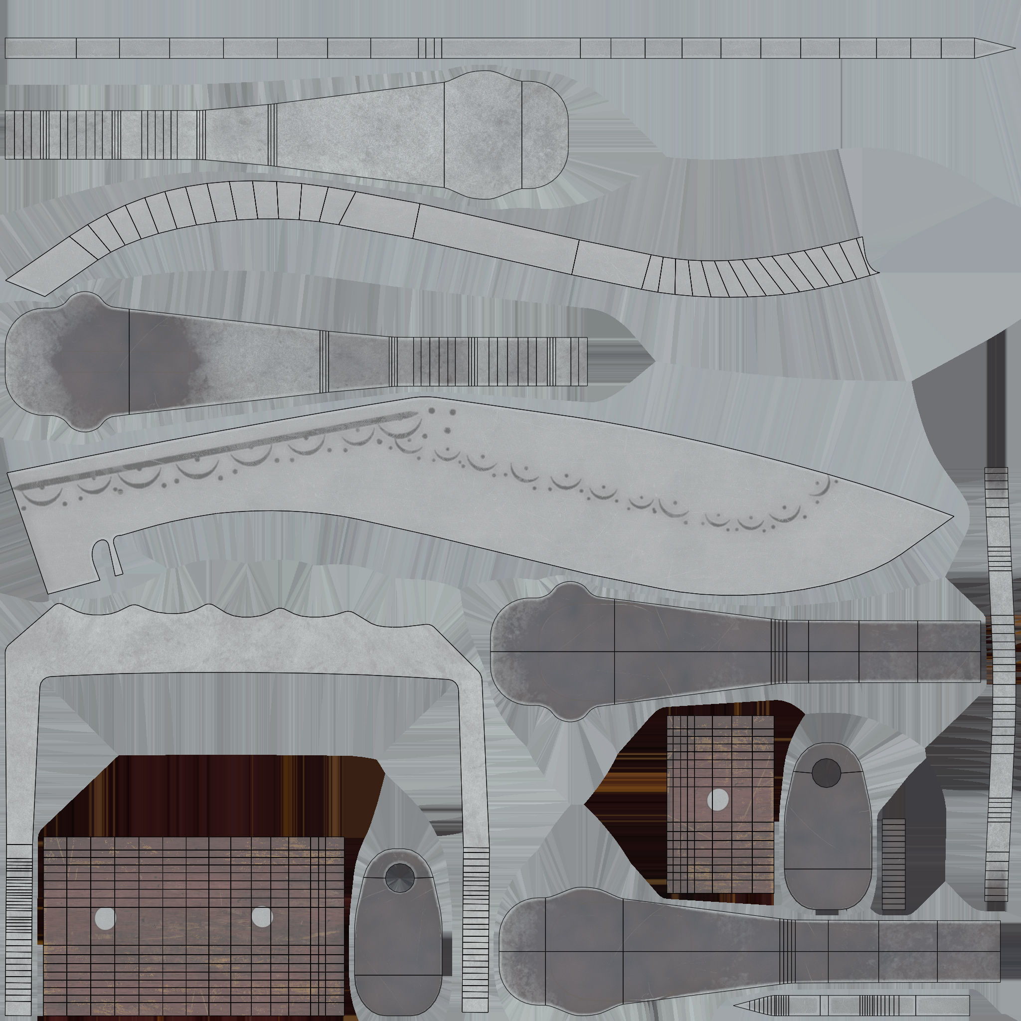 Gurkha kukri Low-poly 3D model_11