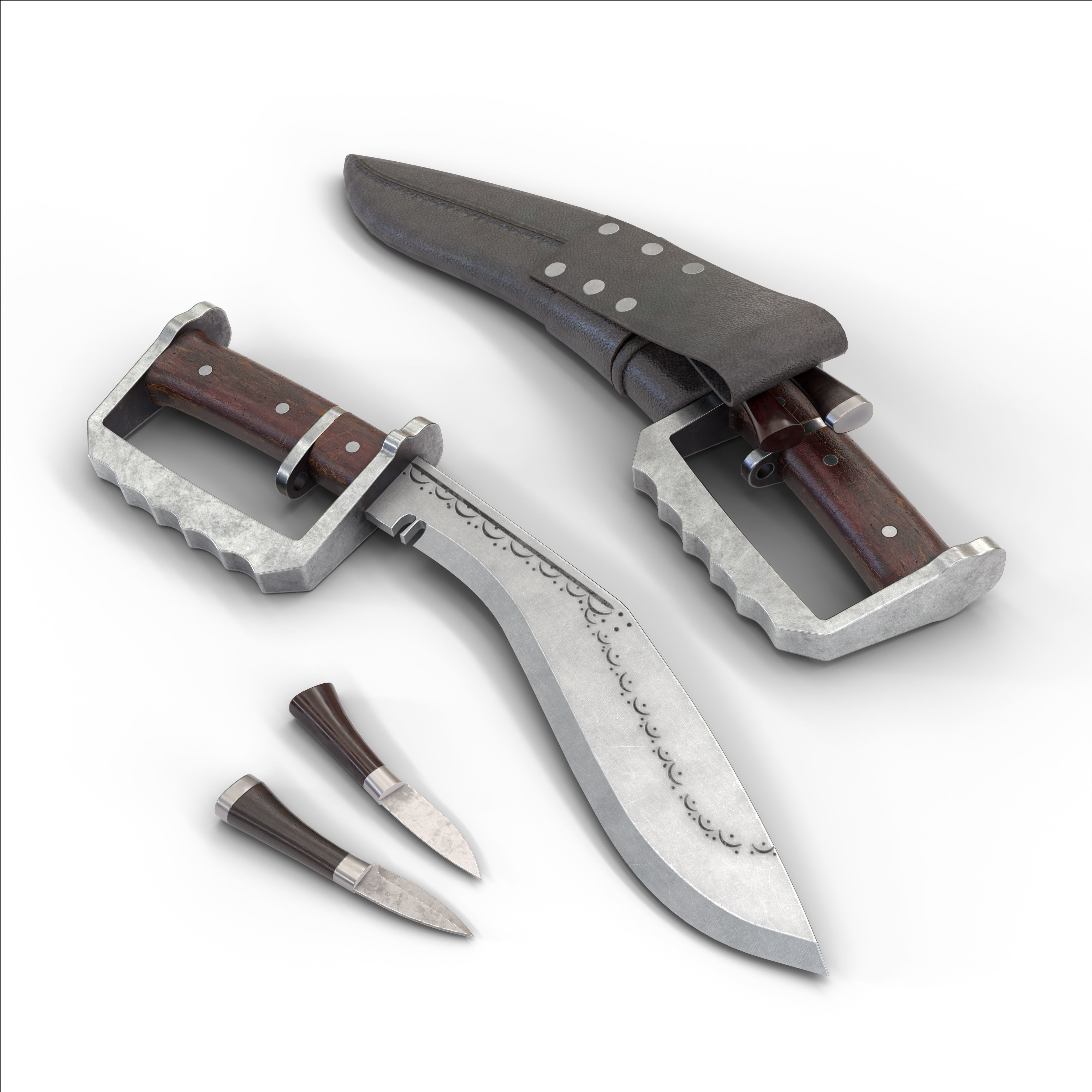 Gurkha kukri Low-poly 3D model_5