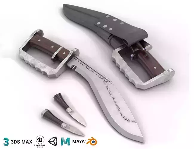 Gurkha kukri Low-poly 3D model