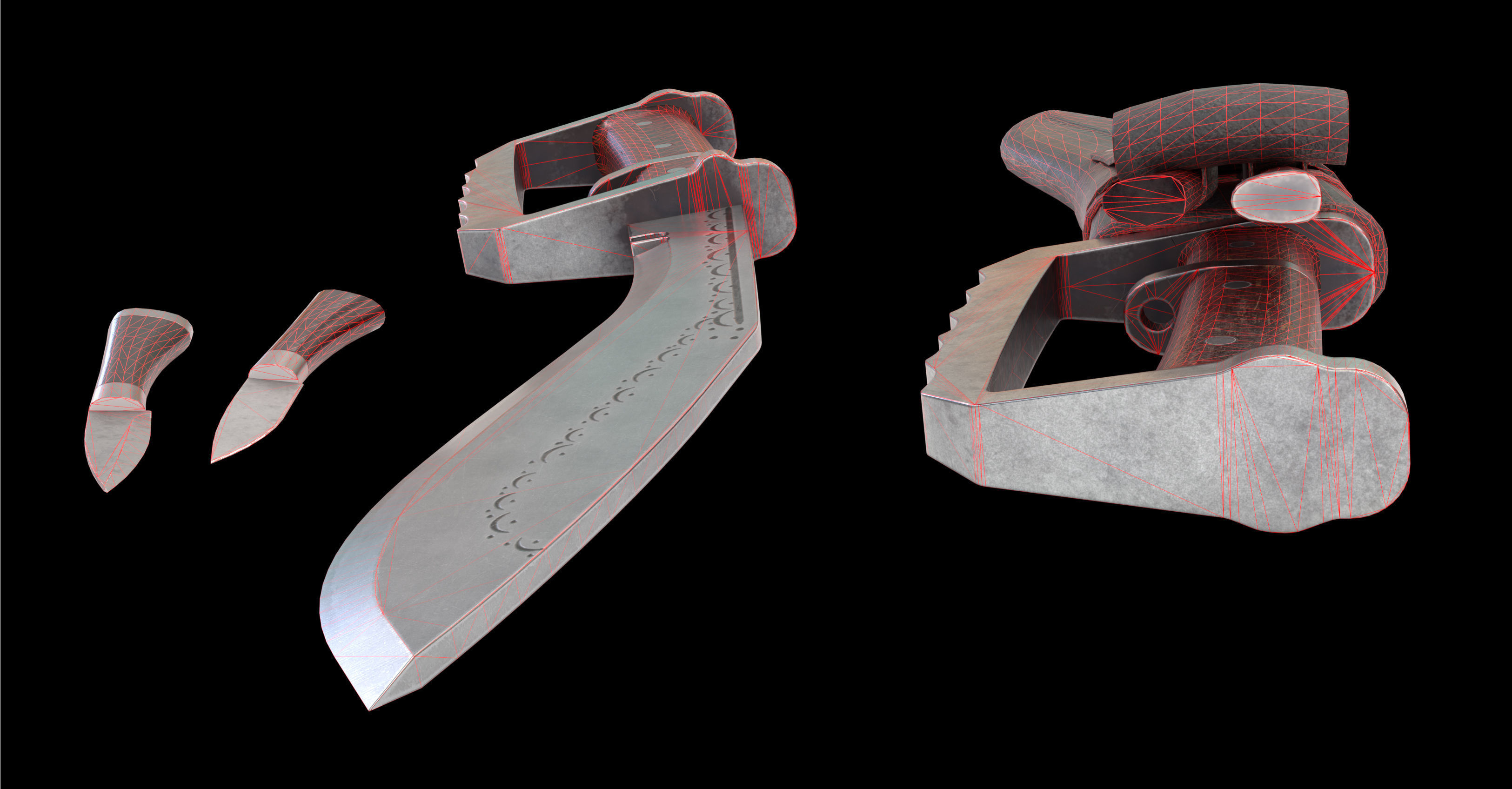 Gurkha kukri Low-poly 3D model_8