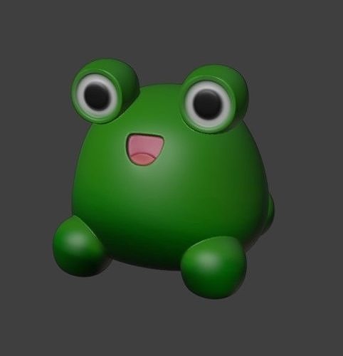 A small frog with a cute smile Free 3D print model