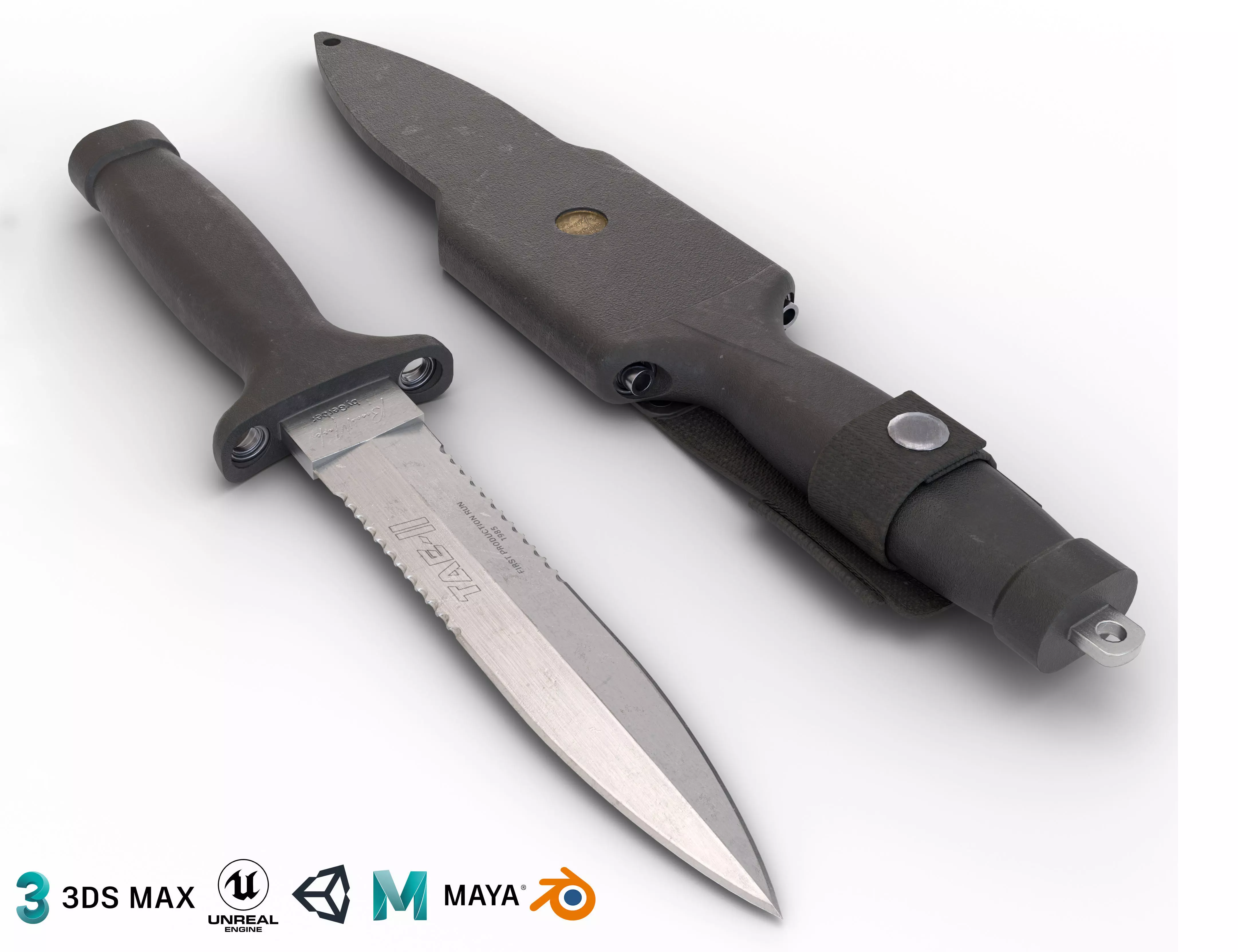 Jack Burtons dagger Low-poly 3D model_0