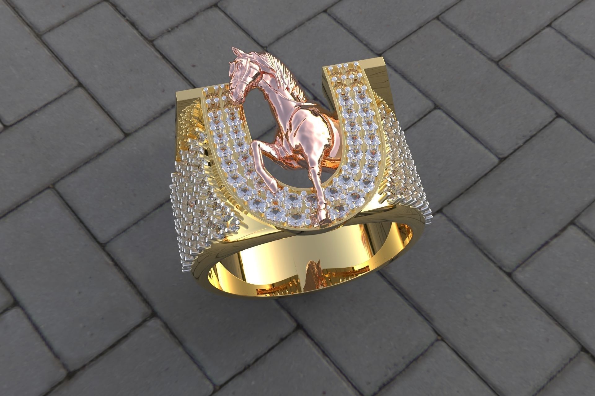 ring horse 3D print model_1