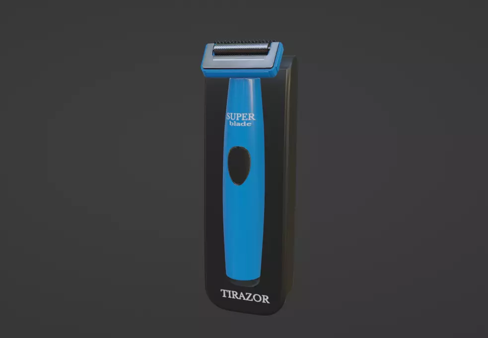 Travel Razor with Battery Operated Trimmer Low-poly 3D model
