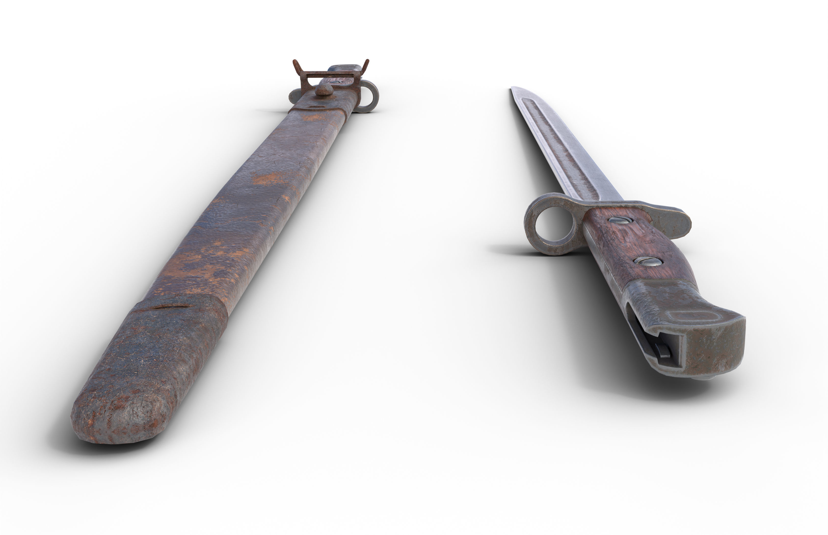 P-17 enfield bayonet Low-poly 3D model_1