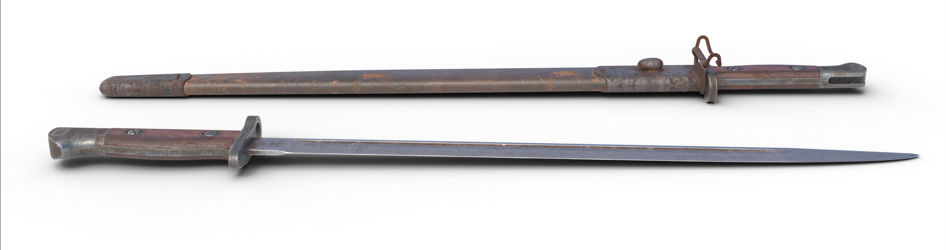 P-17 enfield bayonet Low-poly 3D model_3