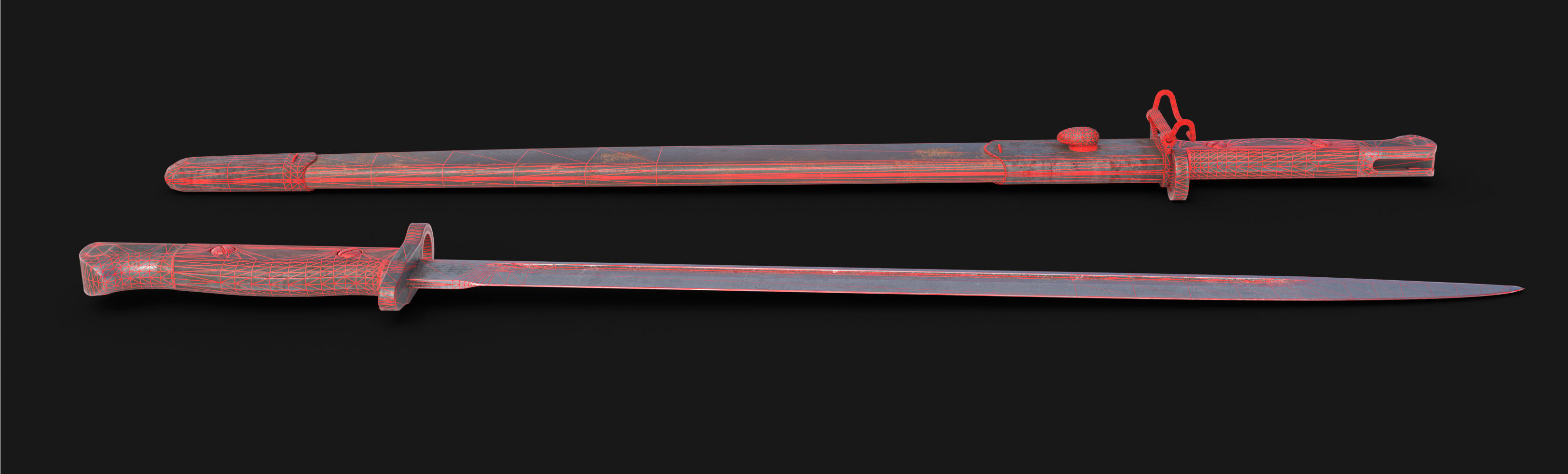 P-17 enfield bayonet Low-poly 3D model_7