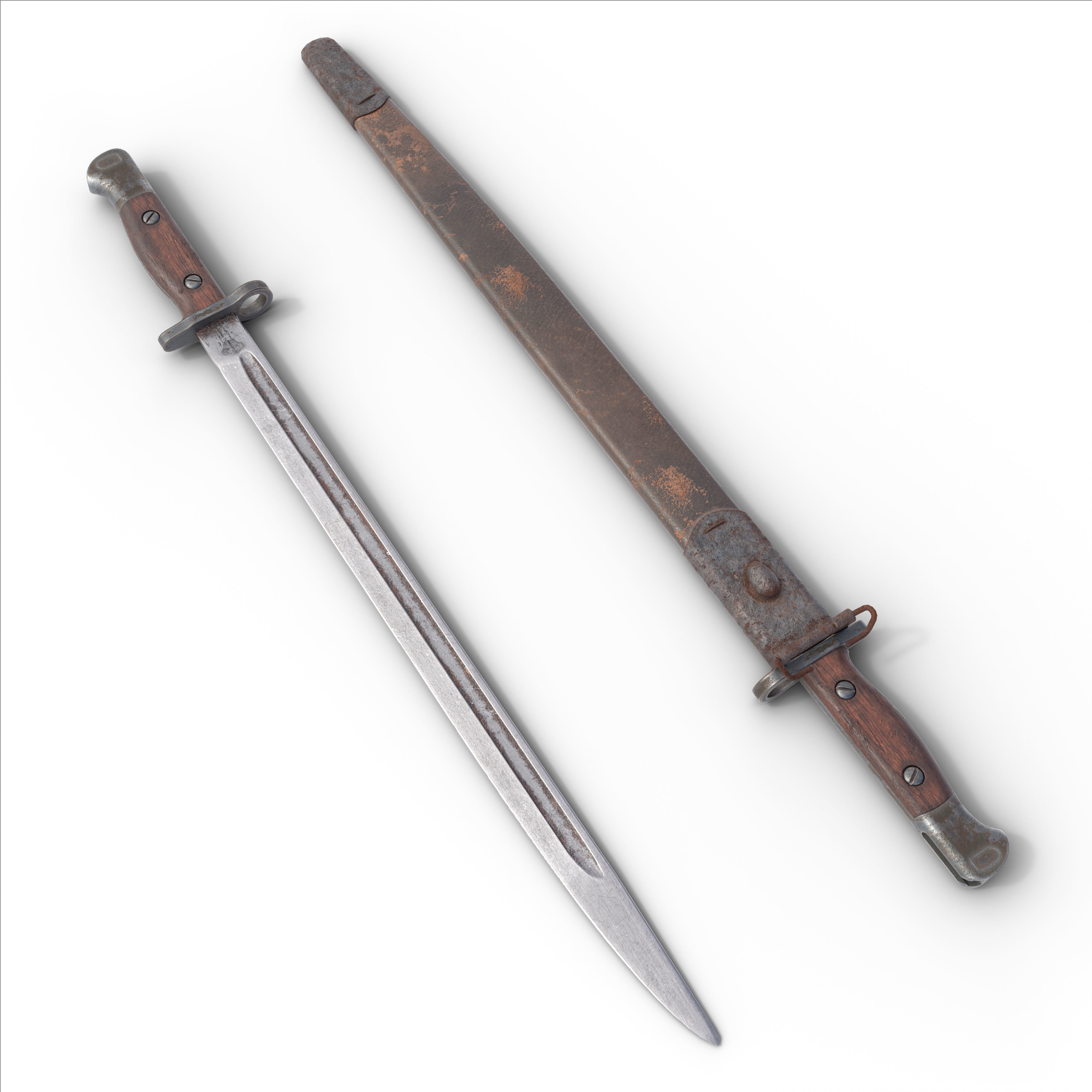 P-17 enfield bayonet Low-poly 3D model_2