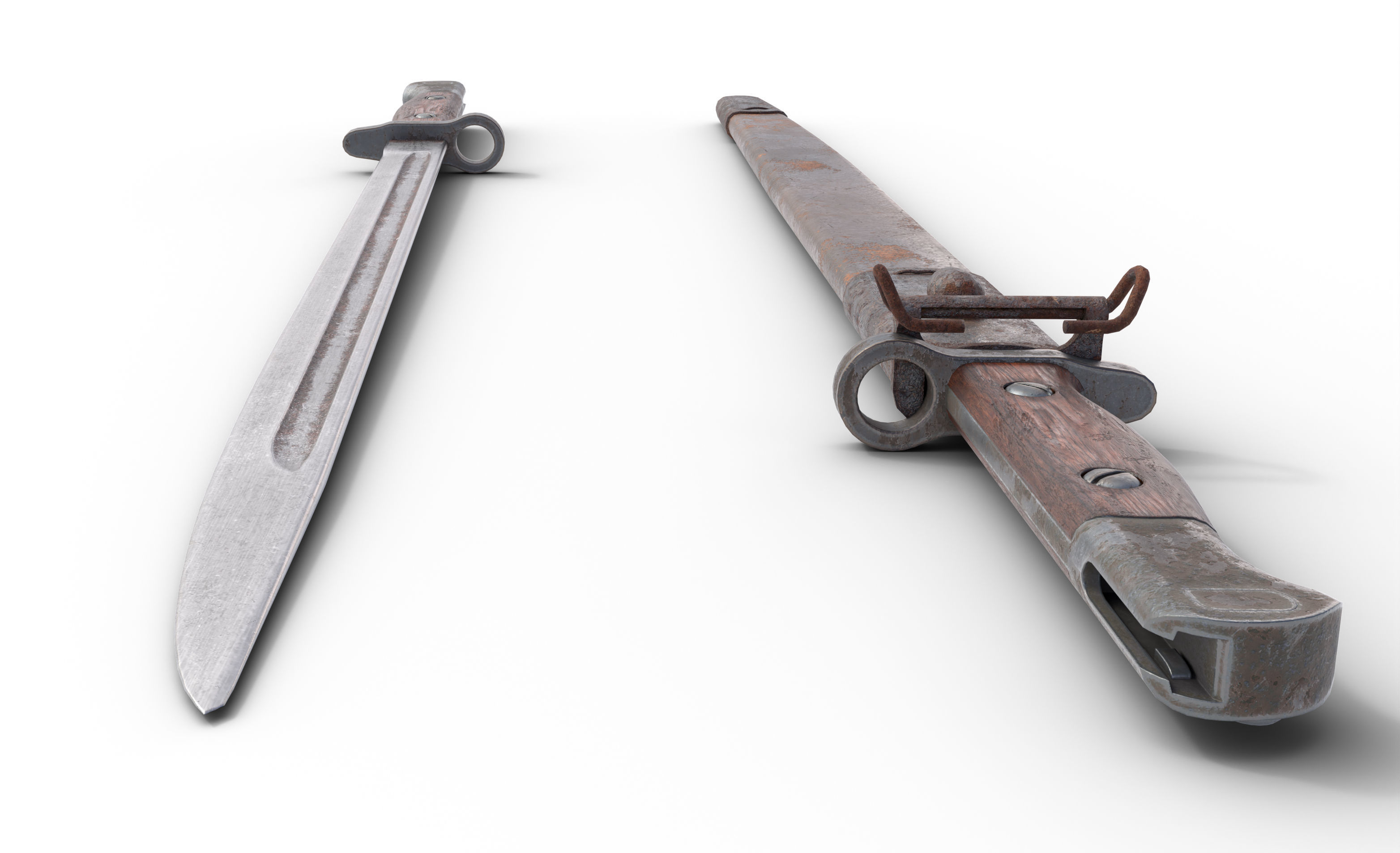 P-17 enfield bayonet Low-poly 3D model_4