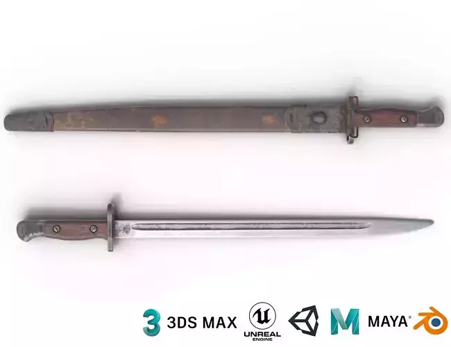 P-17 enfield bayonet Low-poly 3D model P-17 enfield bayonet Low-poly 3D model