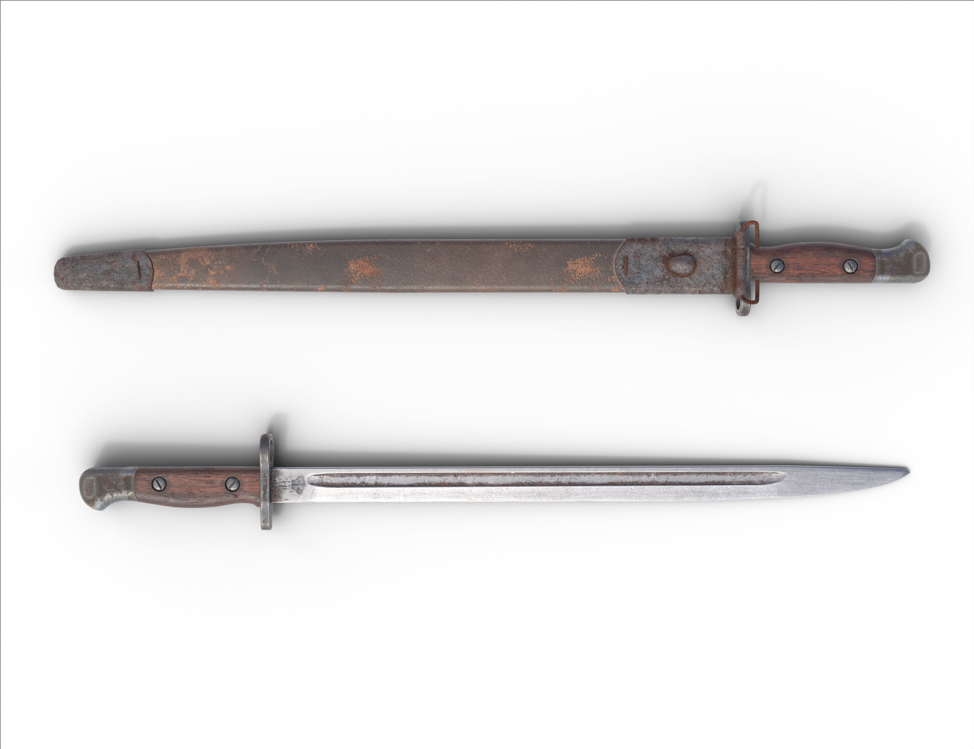 P-17 enfield bayonet Low-poly 3D model_5
