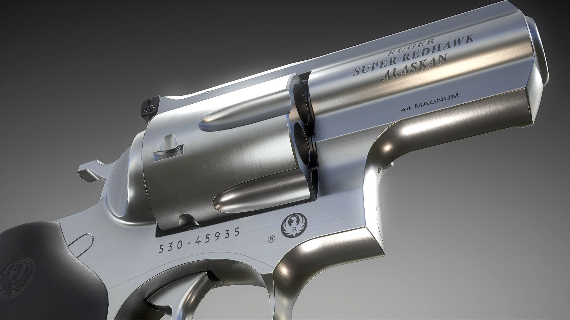 Ruger Super Redhawke Alaskan Low-poly 3D model_10