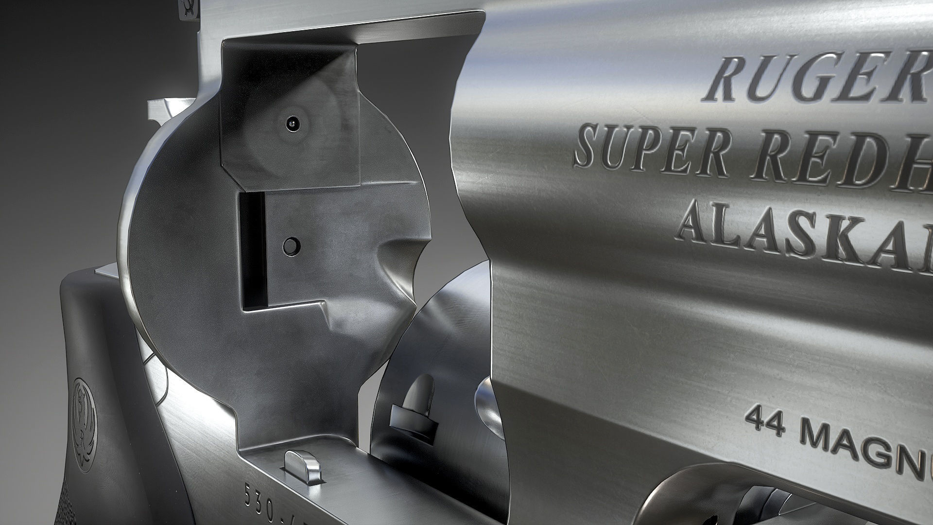 Ruger Super Redhawke Alaskan Low-poly 3D model_21