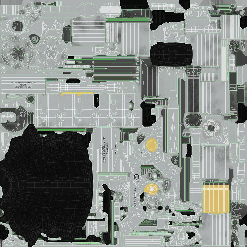 Ruger Super Redhawke Alaskan Low-poly 3D model_30