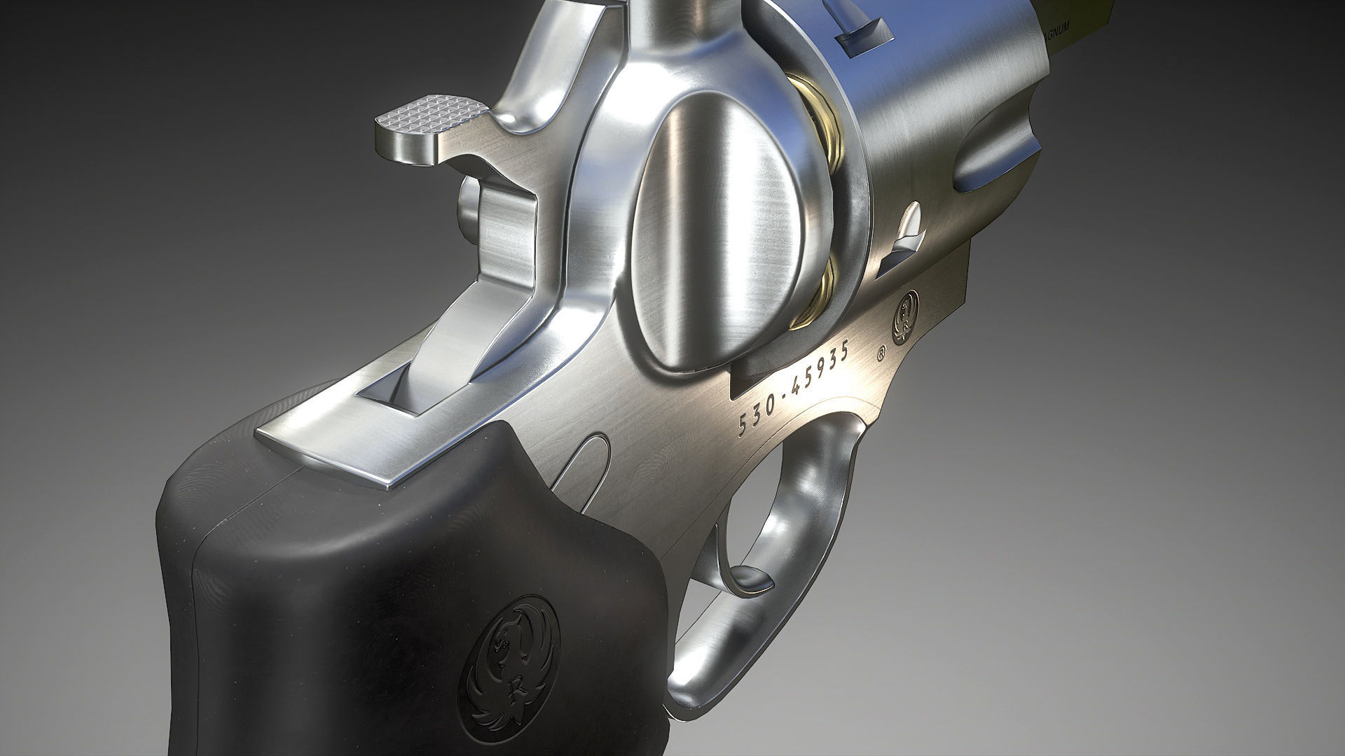 Ruger Super Redhawke Alaskan Low-poly 3D model_8