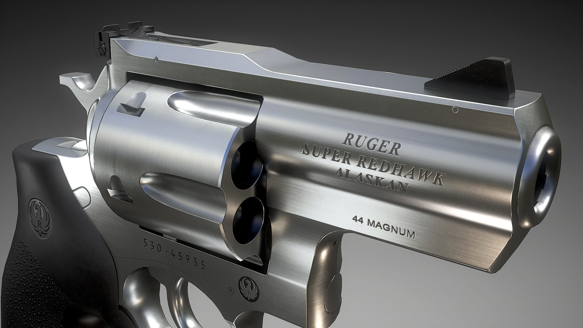 Ruger Super Redhawke Alaskan Low-poly 3D model_13