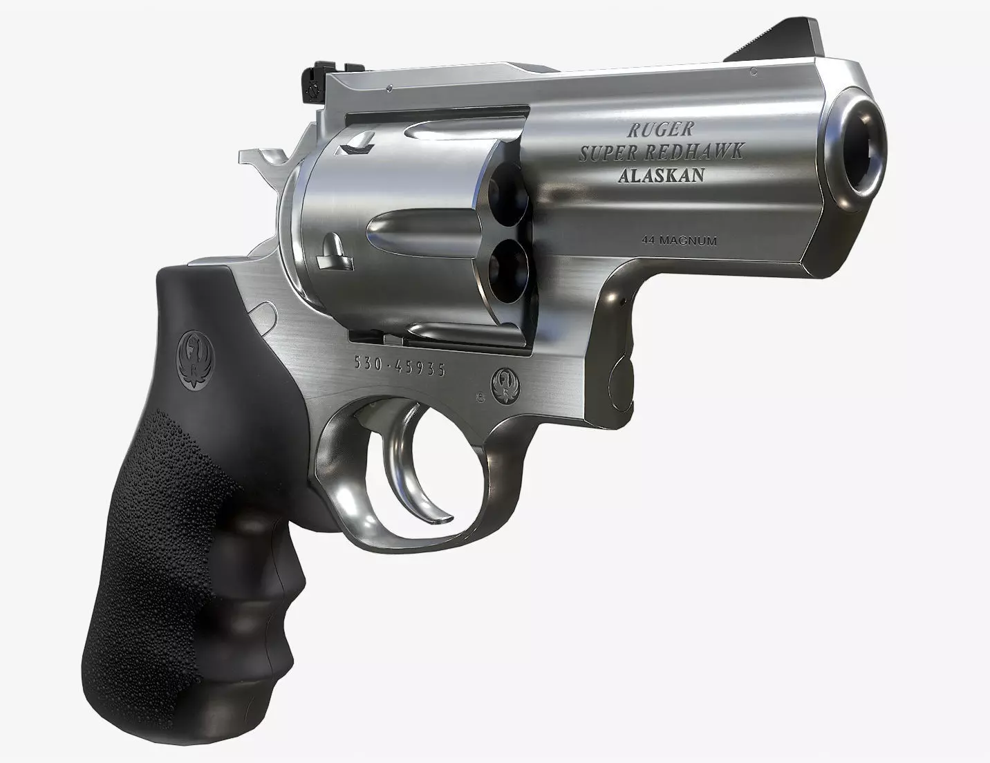 Ruger Super Redhawke Alaskan Low-poly 3D model_0