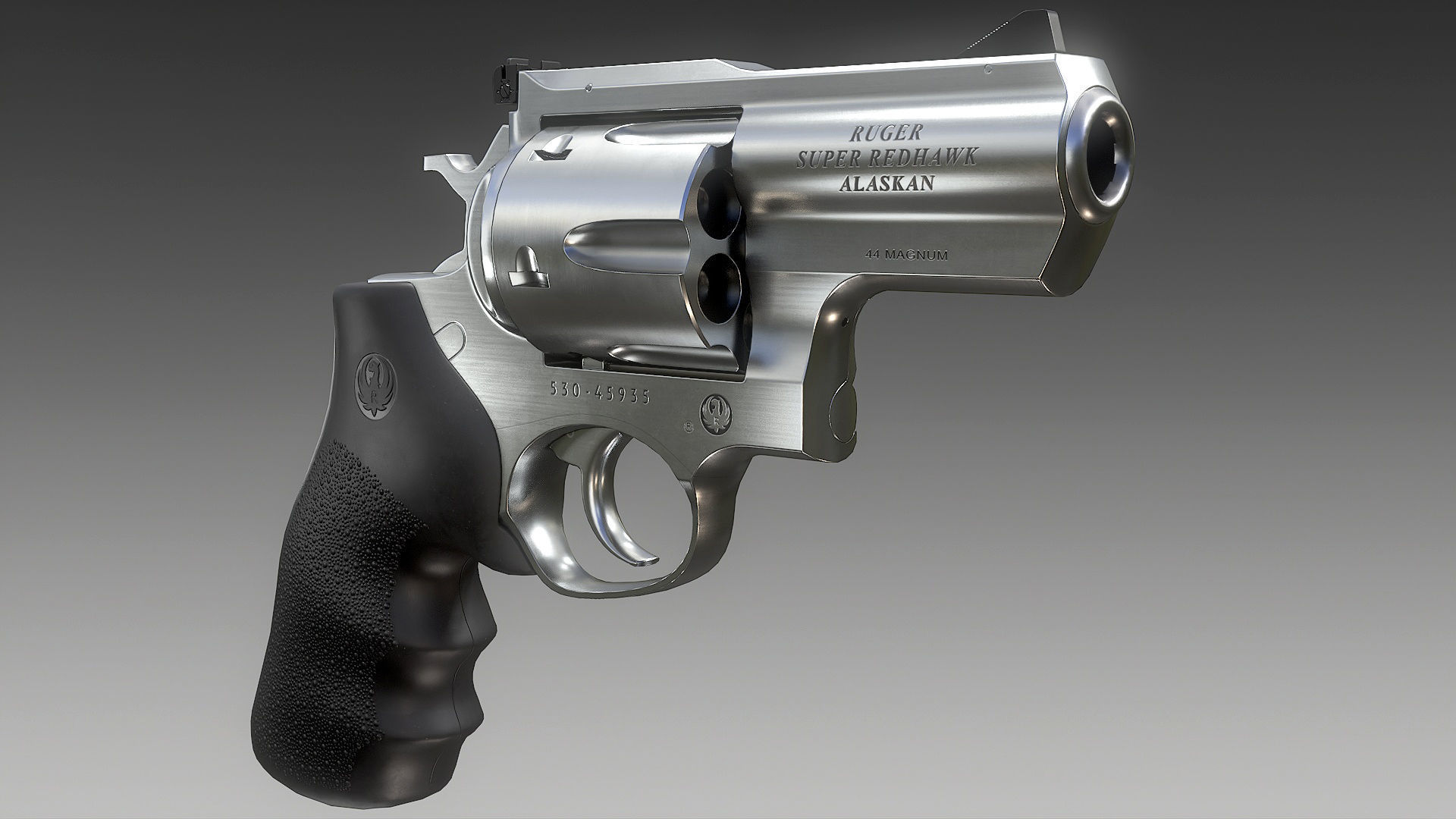 Ruger Super Redhawke Alaskan Low-poly 3D model_1