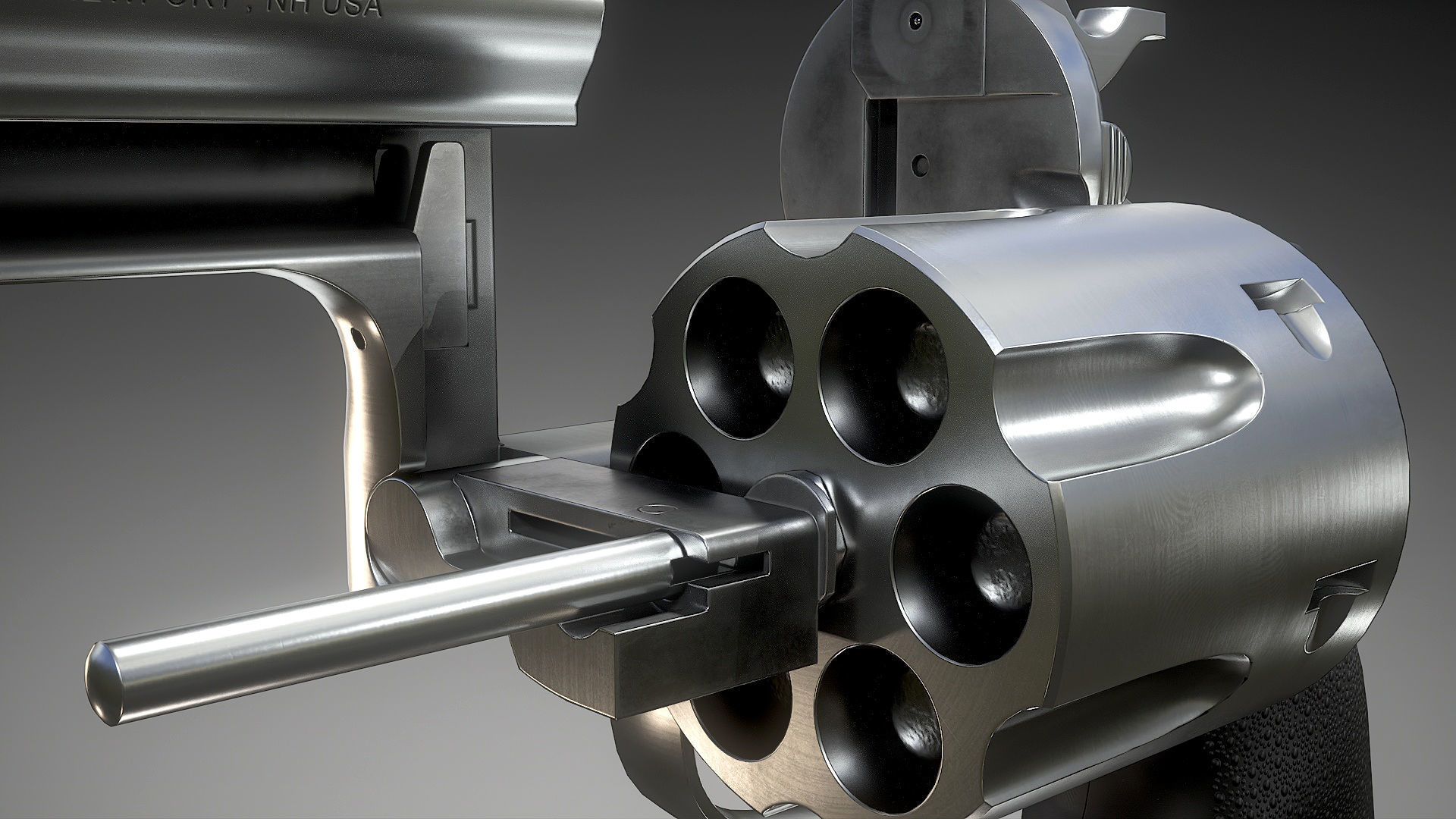 Ruger Super Redhawke Alaskan Low-poly 3D model_16