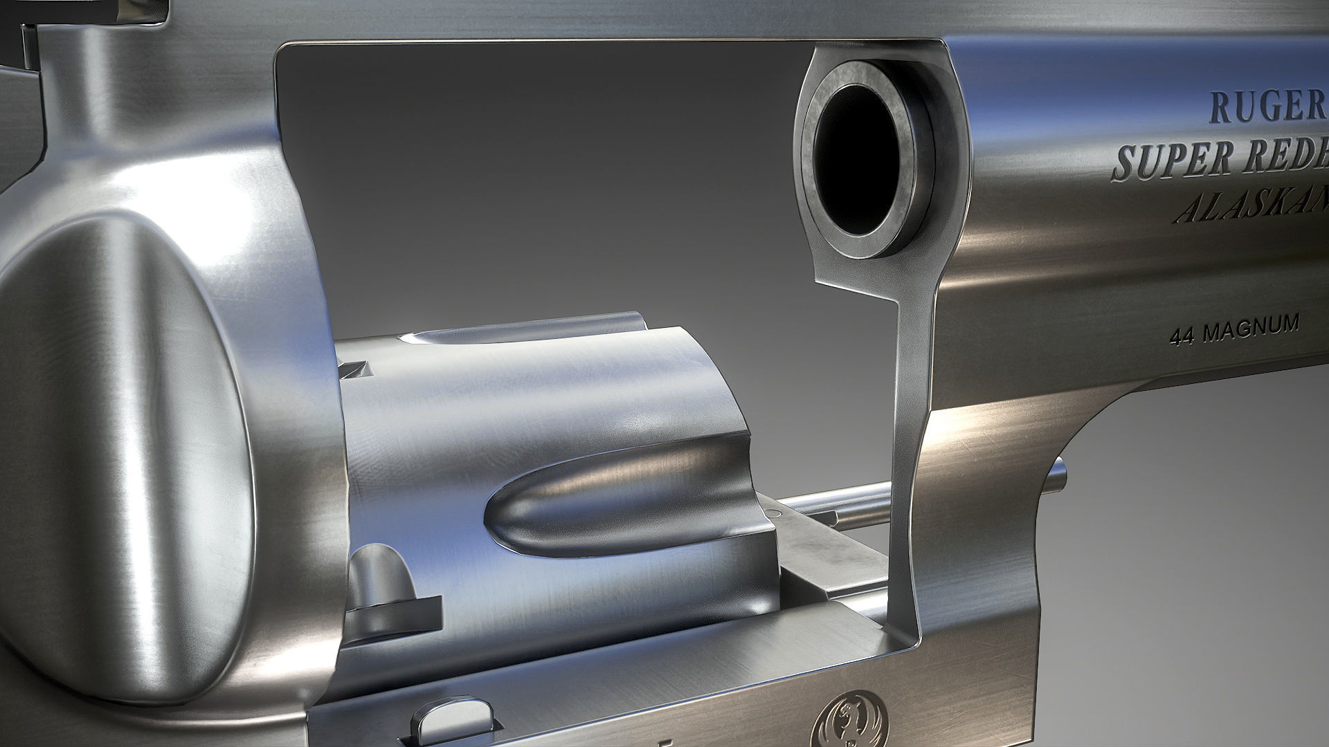 Ruger Super Redhawke Alaskan Low-poly 3D model_20