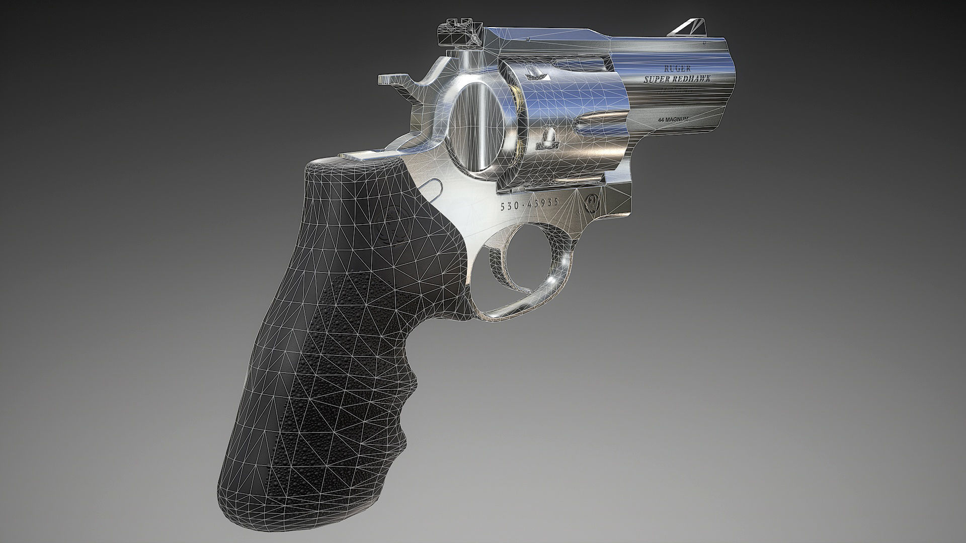 Ruger Super Redhawke Alaskan Low-poly 3D model_26