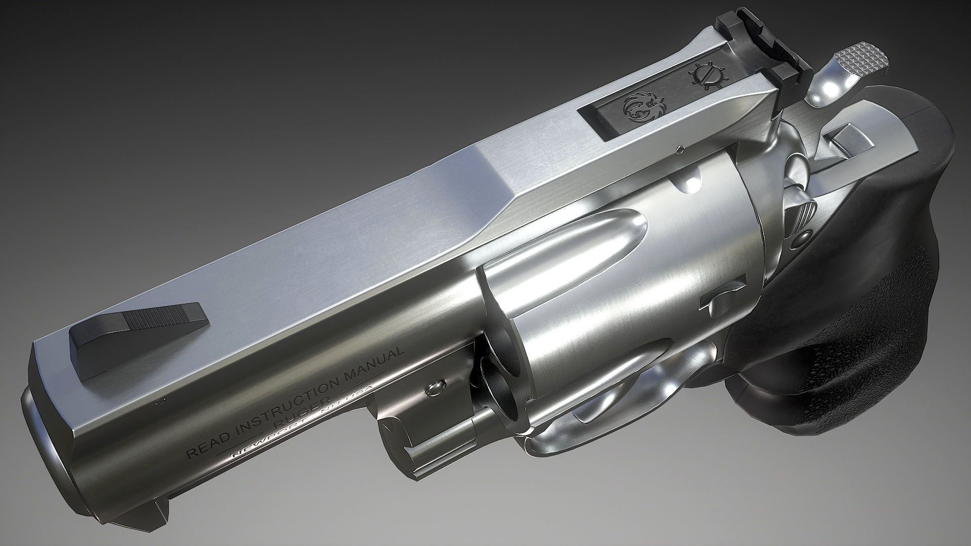 Ruger Super Redhawke Alaskan Low-poly 3D model_15