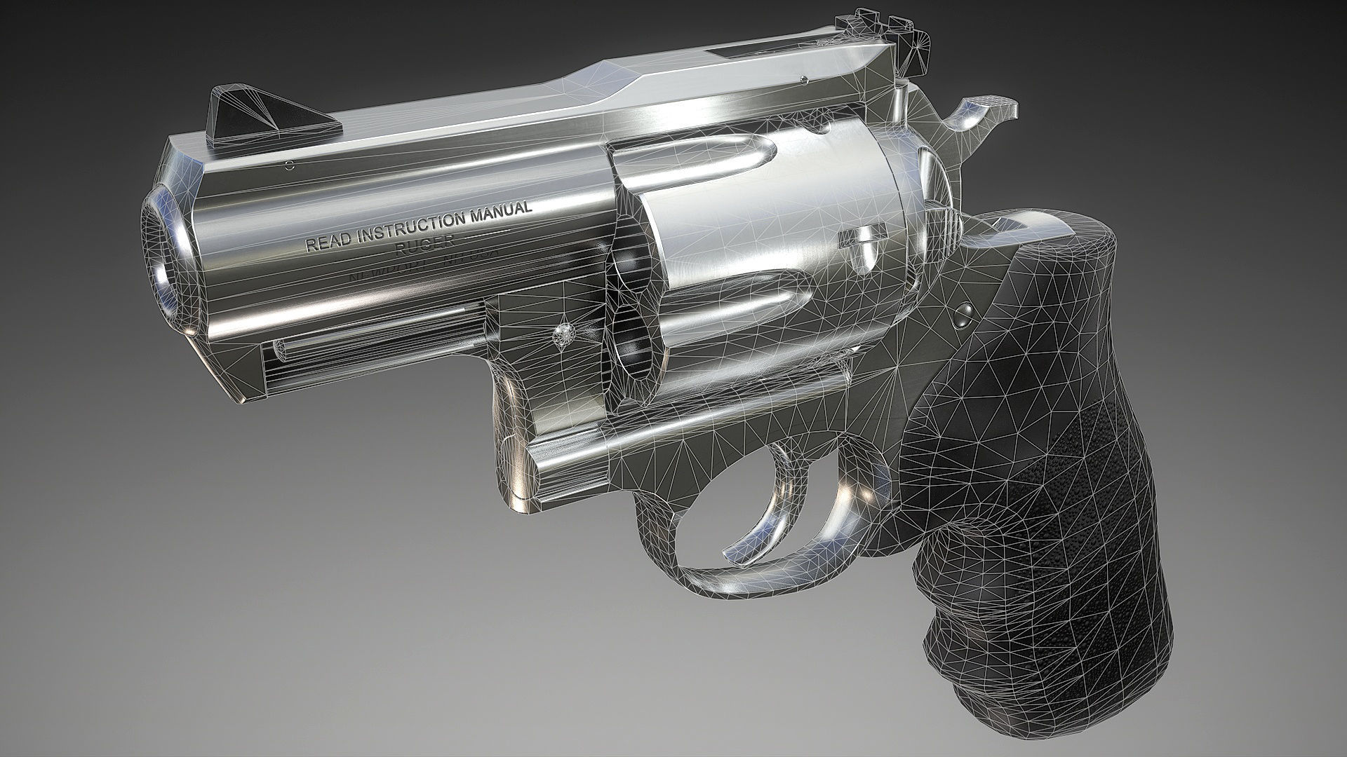 Ruger Super Redhawke Alaskan Low-poly 3D model_25