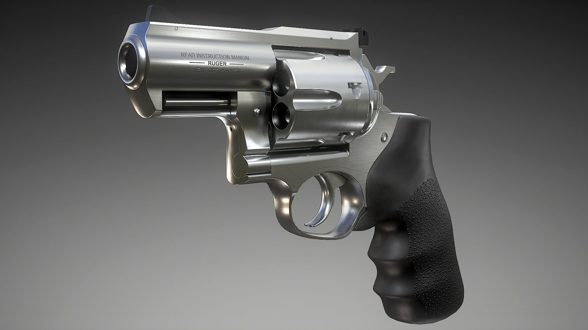 Ruger Super Redhawke Alaskan Low-poly 3D model_3