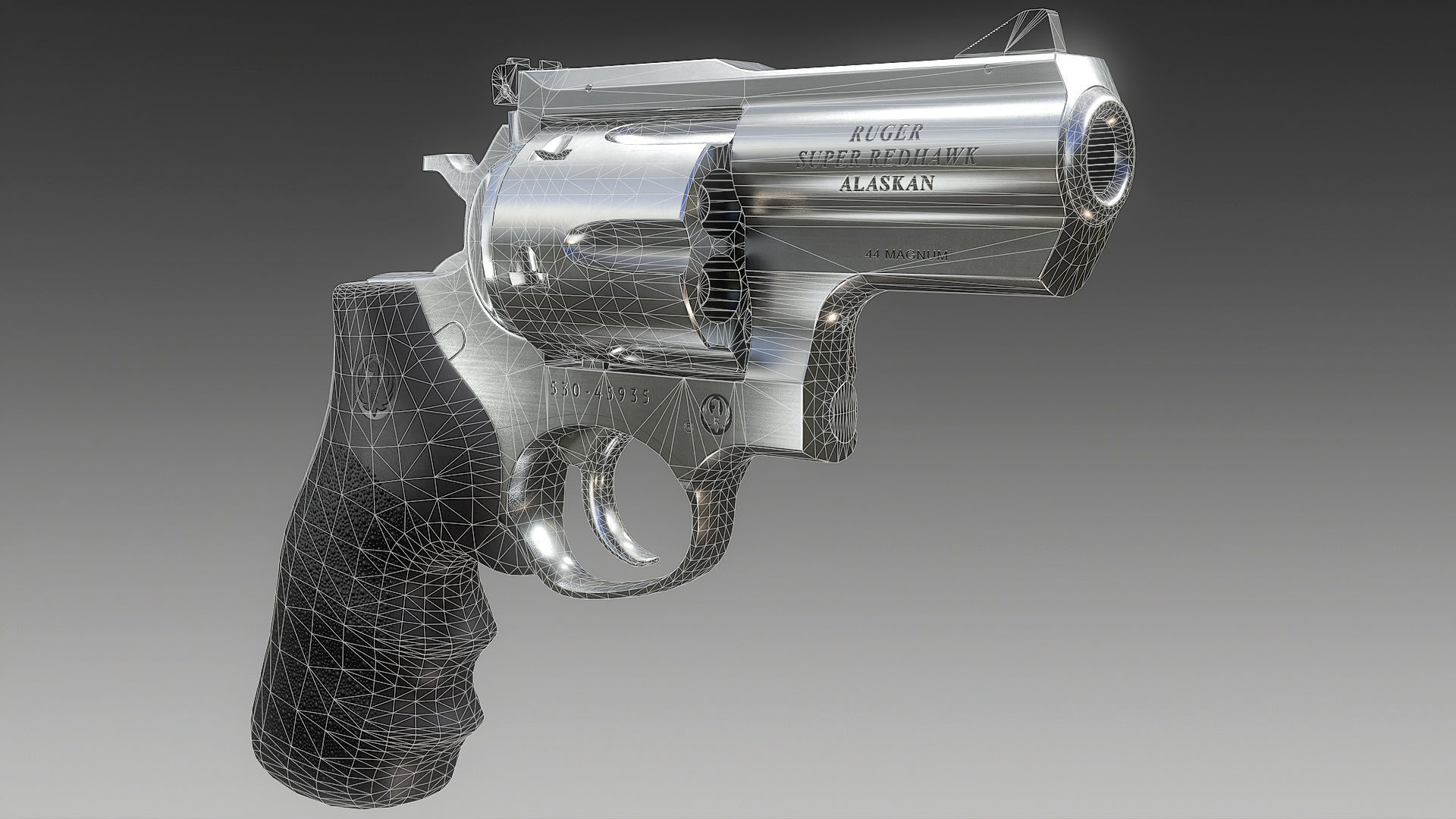 Ruger Super Redhawke Alaskan Low-poly 3D model_24