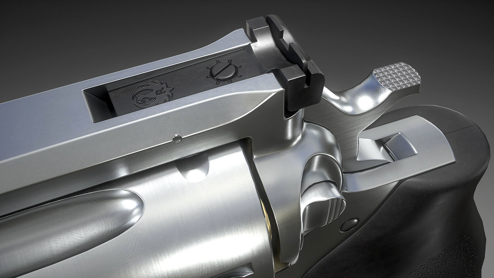 Ruger Super Redhawke Alaskan Low-poly 3D model_12