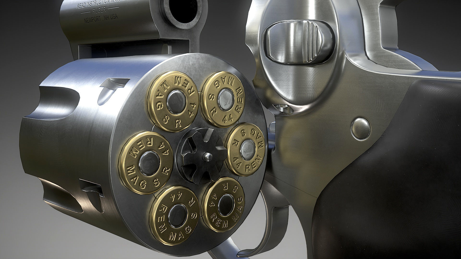 Ruger Super Redhawke Alaskan Low-poly 3D model_17