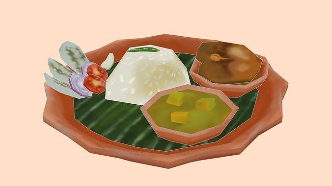 INDIAN FOOD Low-poly 3D model