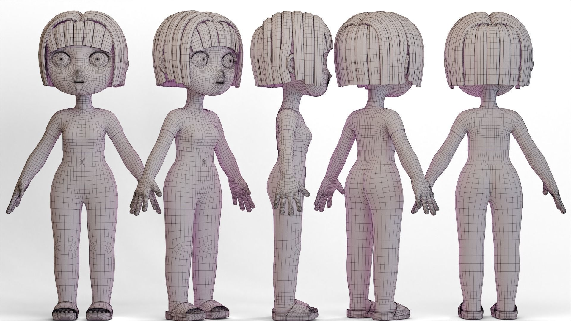 Stylized Chibi Boy Girl 3D Model Collection_10