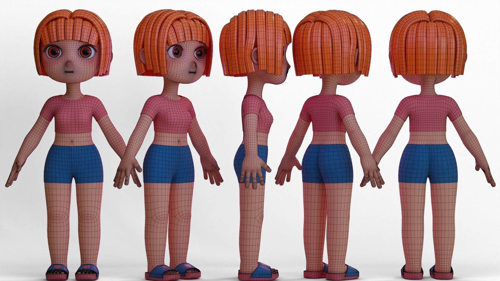 Stylized Chibi Boy Girl 3D Model Collection_8