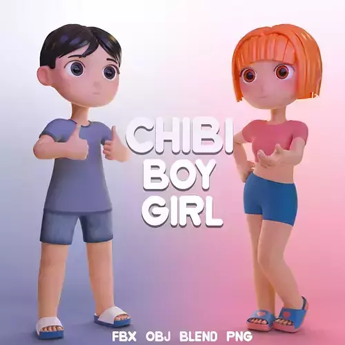 Stylized Chibi Boy Girl