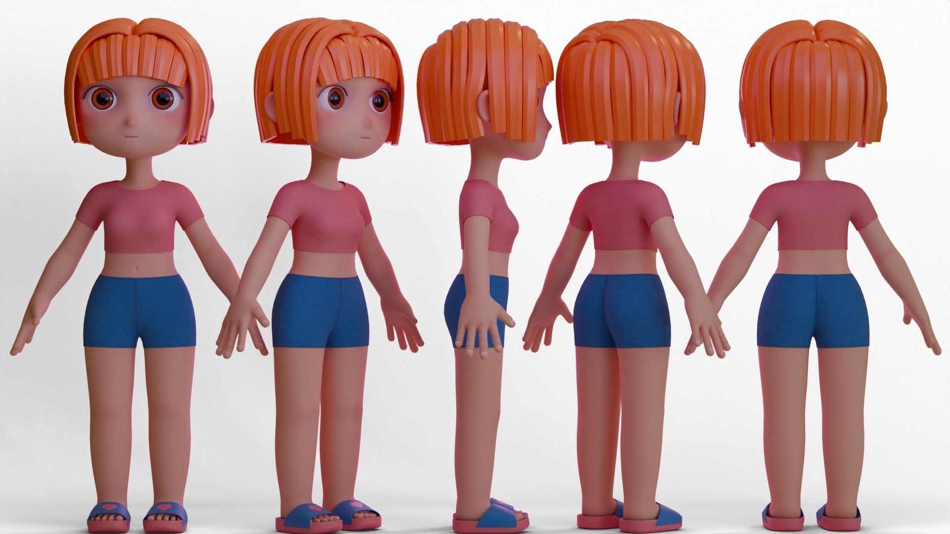 Stylized Chibi Boy Girl 3D Model Collection_7