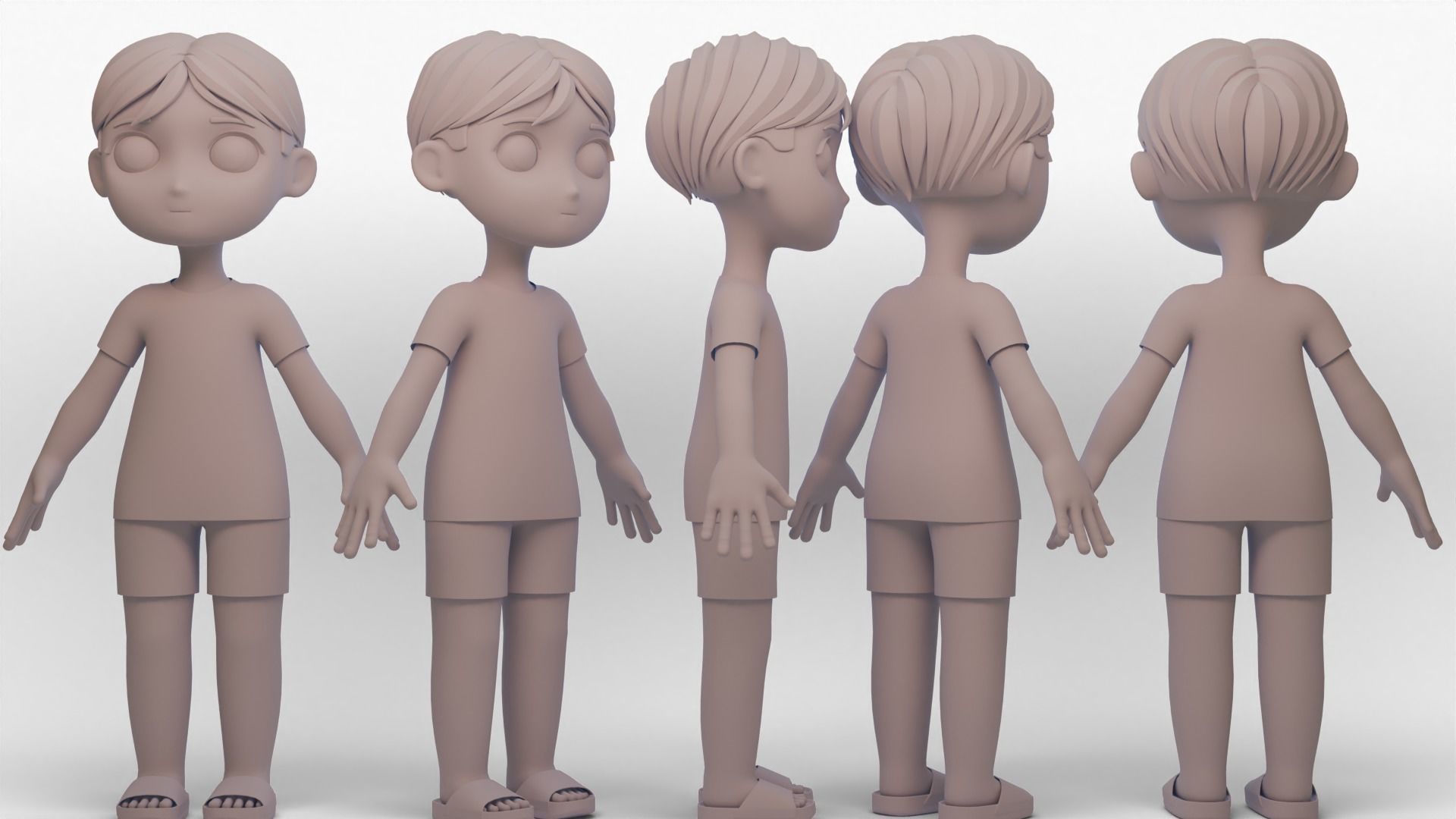 Stylized Chibi Boy Girl 3D Model Collection_5