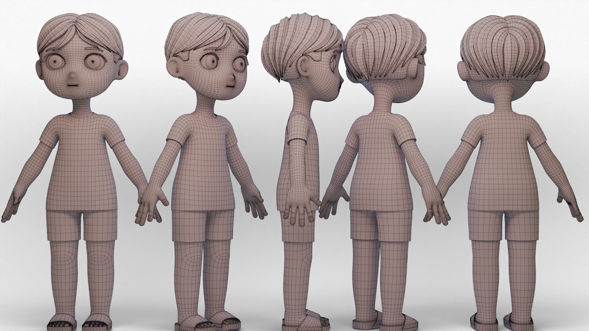 Stylized Chibi Boy Girl 3D Model Collection_6