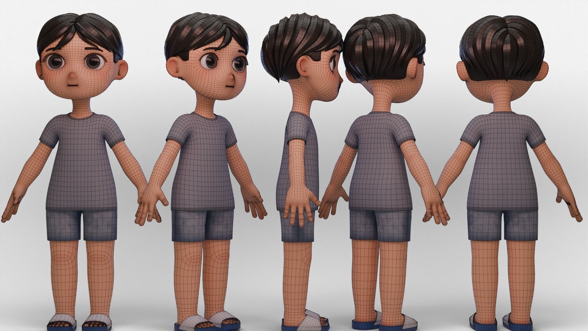 Stylized Chibi Boy Girl 3D Model Collection_4