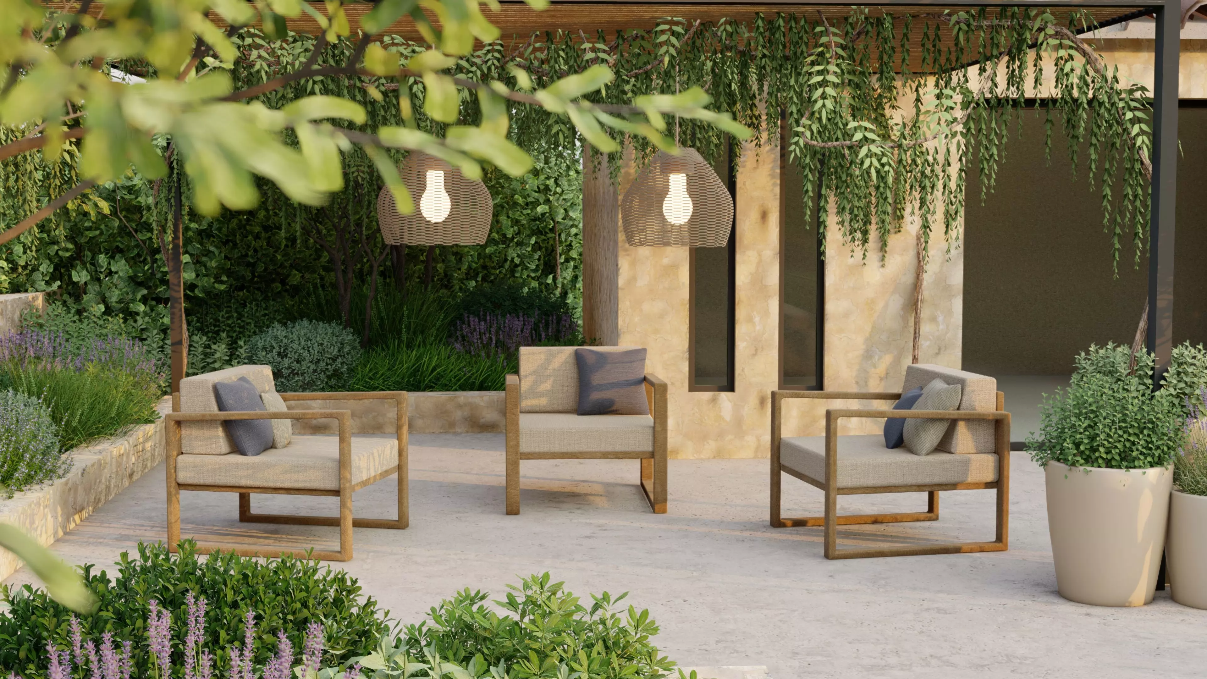garden furniture chair Low-poly 3D model