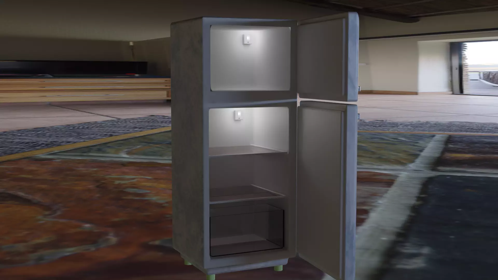 Fridge refrigerator 3D model 3D model_0