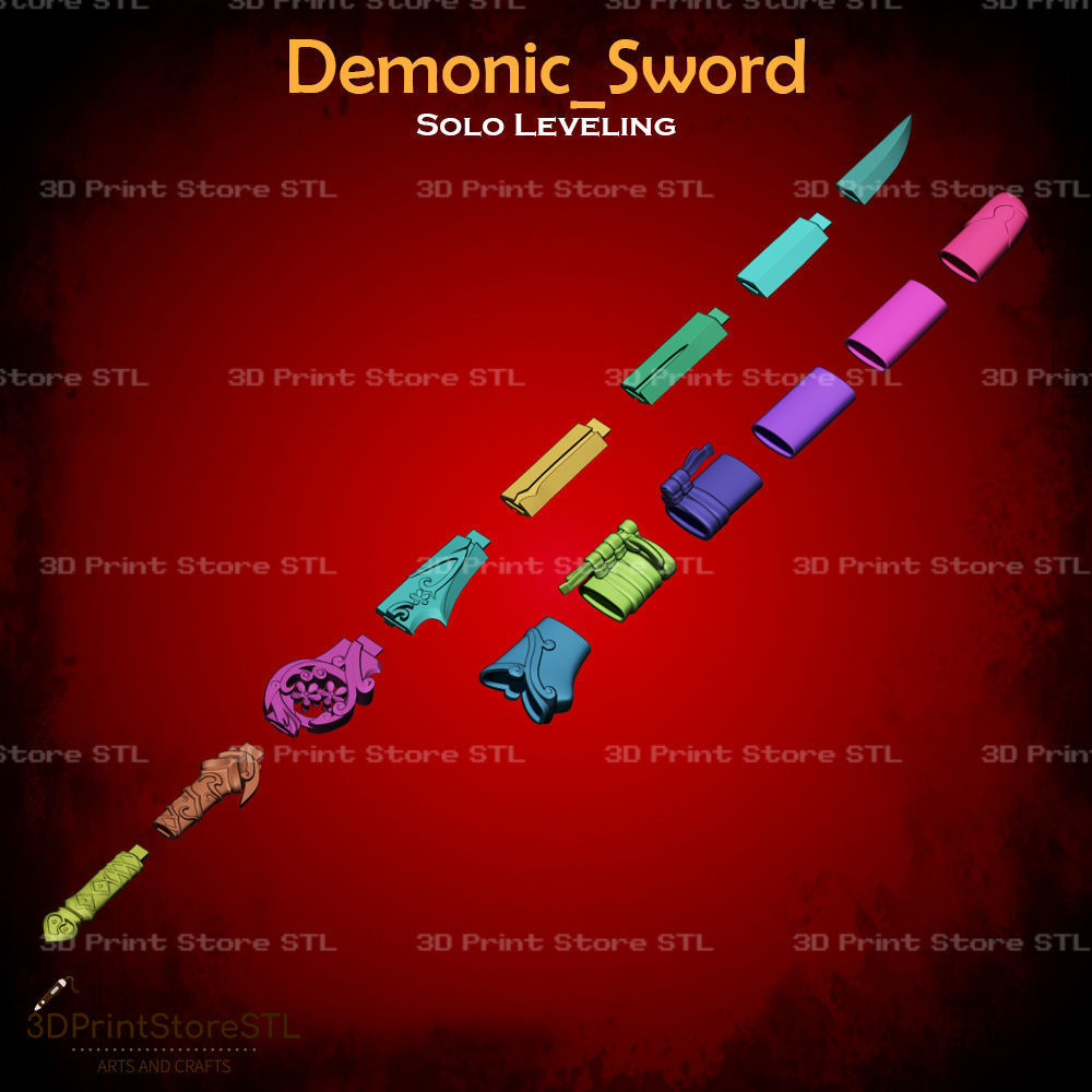 Demonic Sword Cosplay Solo Leveling - STL File 3D print model_3