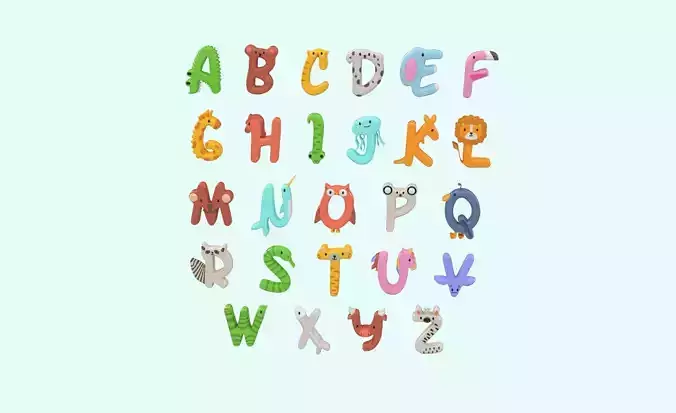 Cartoon Animal Alphabet v014