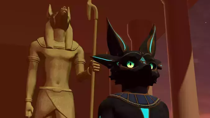 Deuzear Anubian Texture FREE  VRChat Audiolink Emission Matcap