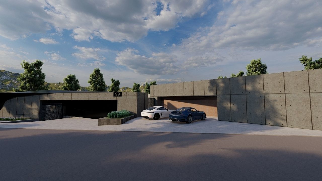 Casa Scene-villa-modern house 3D model_5